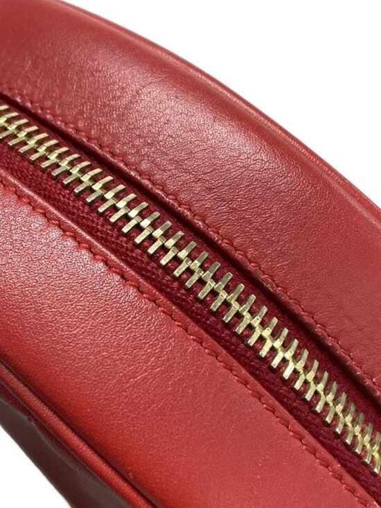 Saint Laurent Paris Shoulder Bag Red Chain Leather - Picture 12 of 15